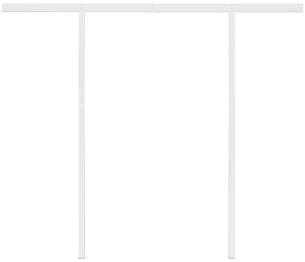 Toldo retrátil automático com postes 3,5x2,5 m azul e branco