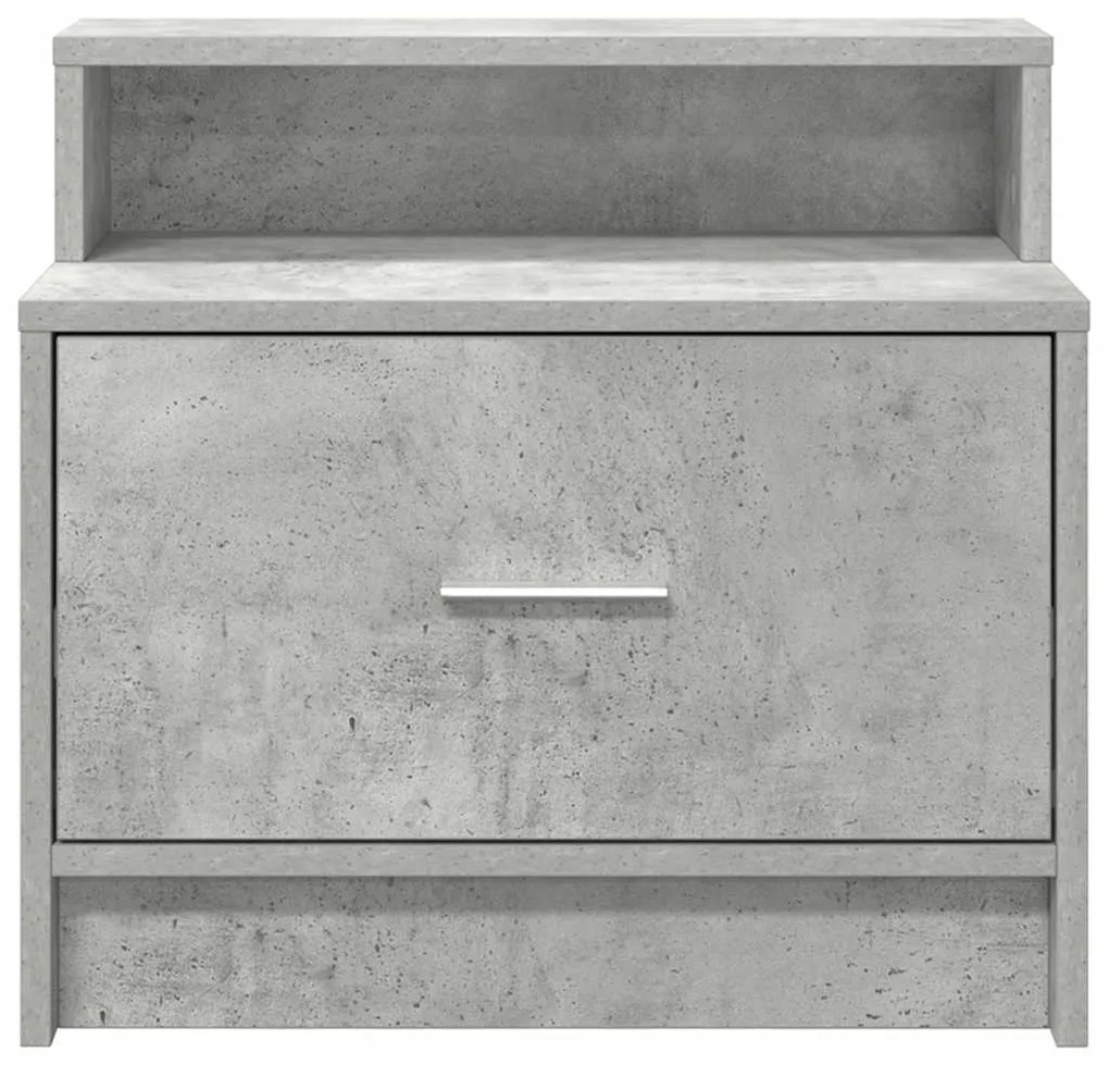 Mesas de cabeceira com gaveta 2 pcs 51x31x47cm cinzento cimento