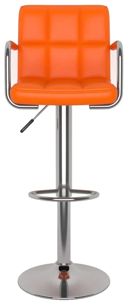 Bancos de bar 2 pcs couro artificial laranja