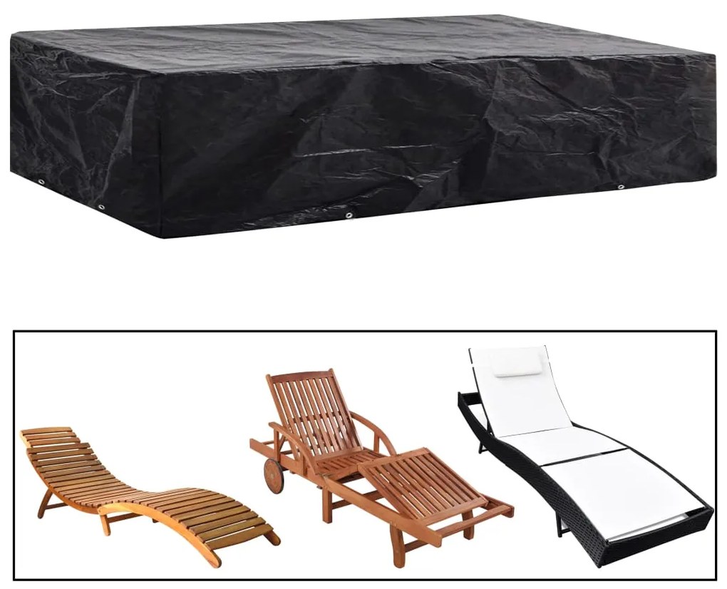 vidaXL Capa para espreguiçadeira de jardim com 8 ilhós 218x77x55 cm