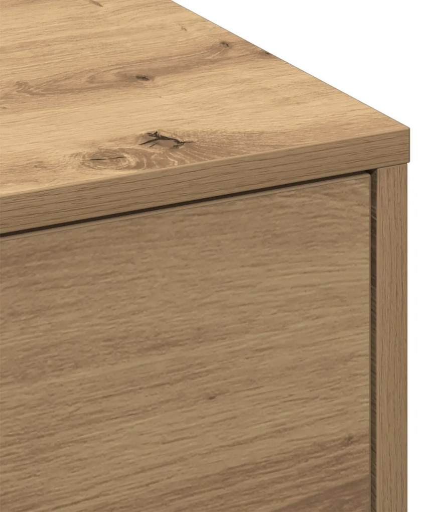 Mesa de Centro Carvalho Artesanal Folheado, MDF 90 x 90 x 28 cm