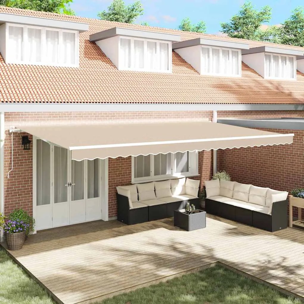 vidaXL Toldo Retrátil Bege Bege 600 × 300 cm Bege