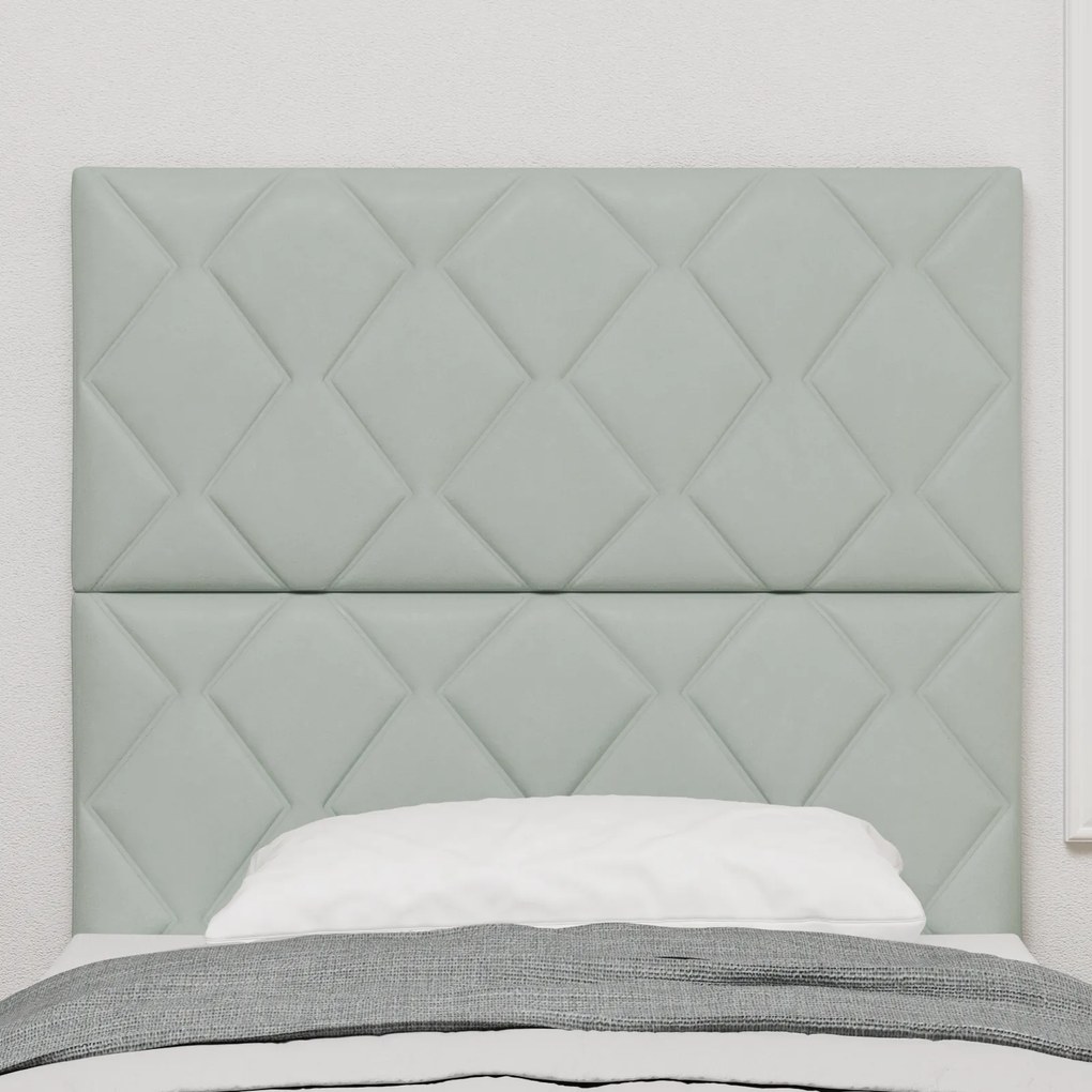 Cabeceira vidaXL Design Blocos de Diamante Cinza Claro 100 cm Veludo,