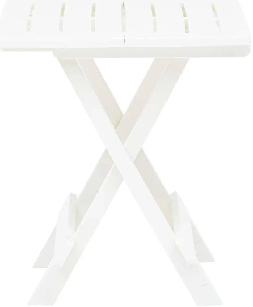 Mesa de jardim dobrável 45x43x50 cm plástico branco