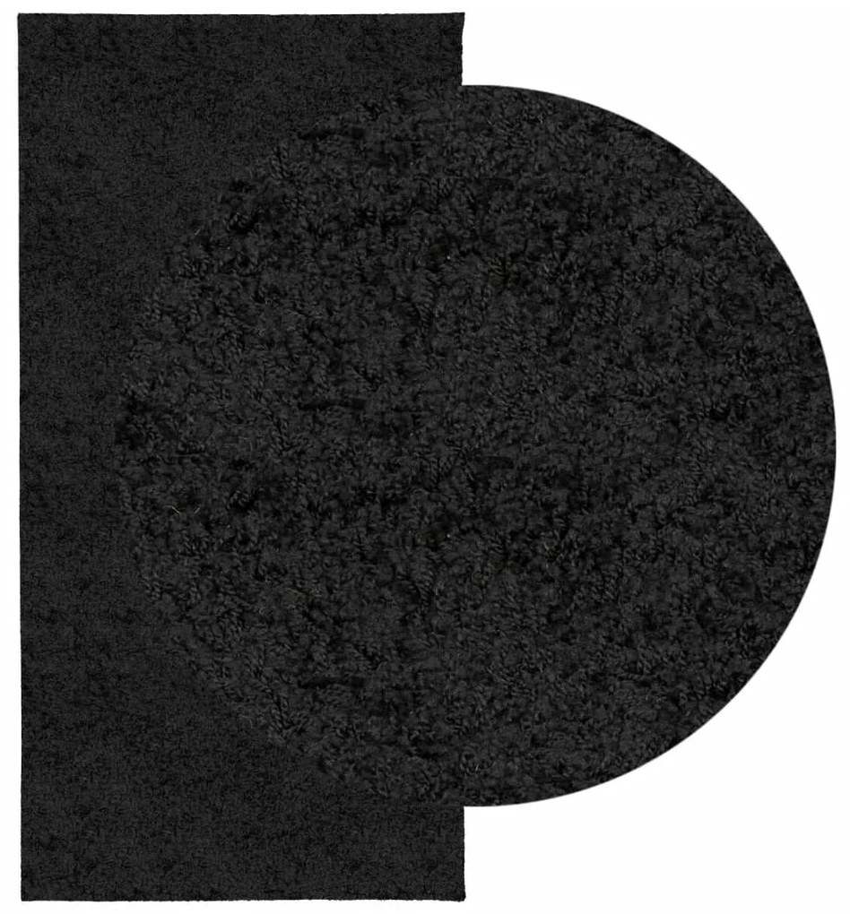 Tapete shaggy de pelo alto PAMPLONA 100x200 cm preto