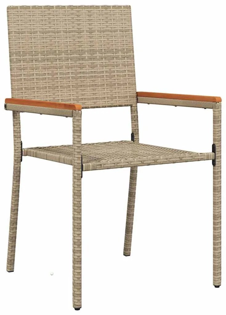 Conjunto de Jantar de Jardim vidaXL de 7 Peças Bege Rattan Sintético