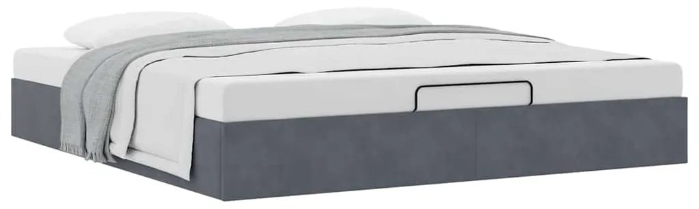 Estrutura de cama otomana sem colchão 160x200cm cinzento escuro
