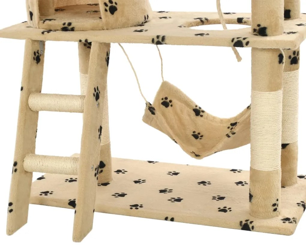 Árvore para gatos c/postes arranhadores sisal 140 cm bege