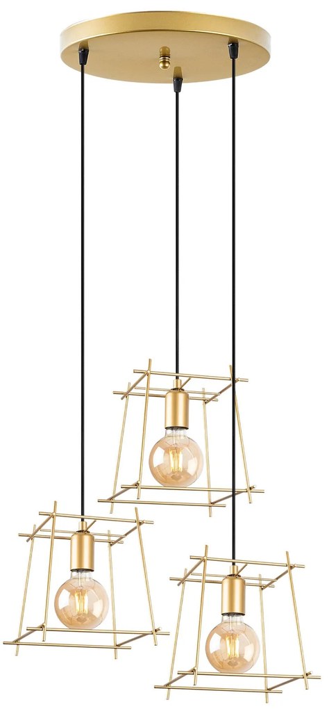 Chandelier Coman – Ouro Brilhante – 56 x 56 x 122 cm