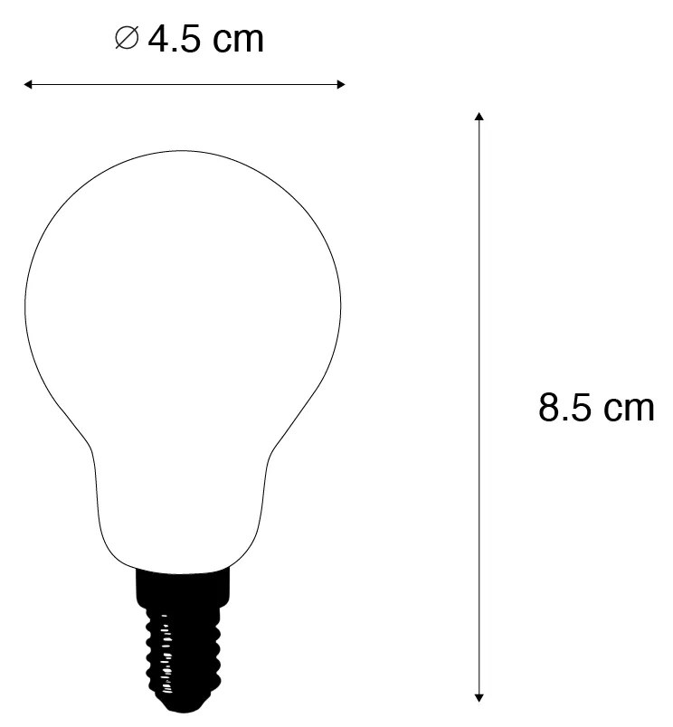 Conjunto de 5 Lâmpada LED E14 P45 transparente 2,2W 470 lm 2700K