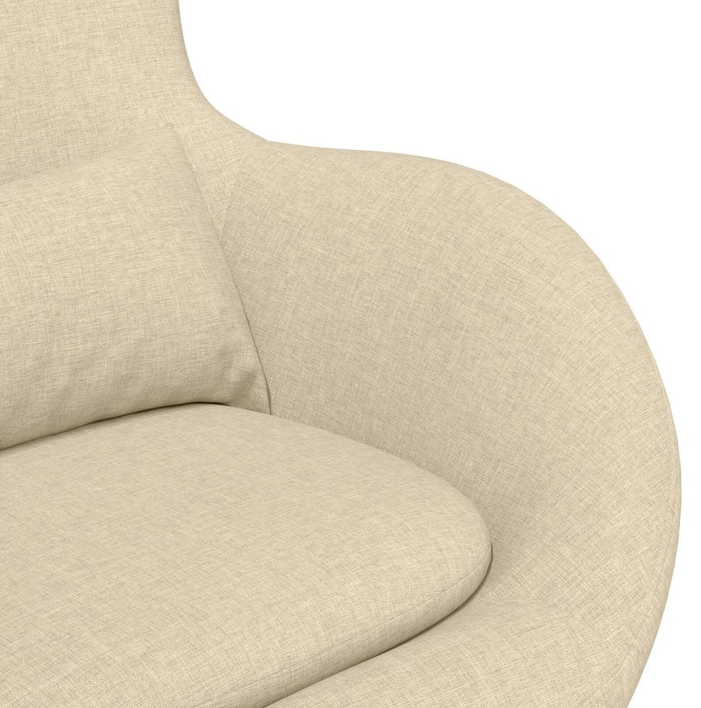 Poltrona de Ovo vidaXL em Tecido Creme