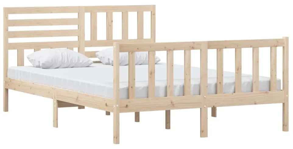 Estrutura de cama 140x200 cm madeira maciça