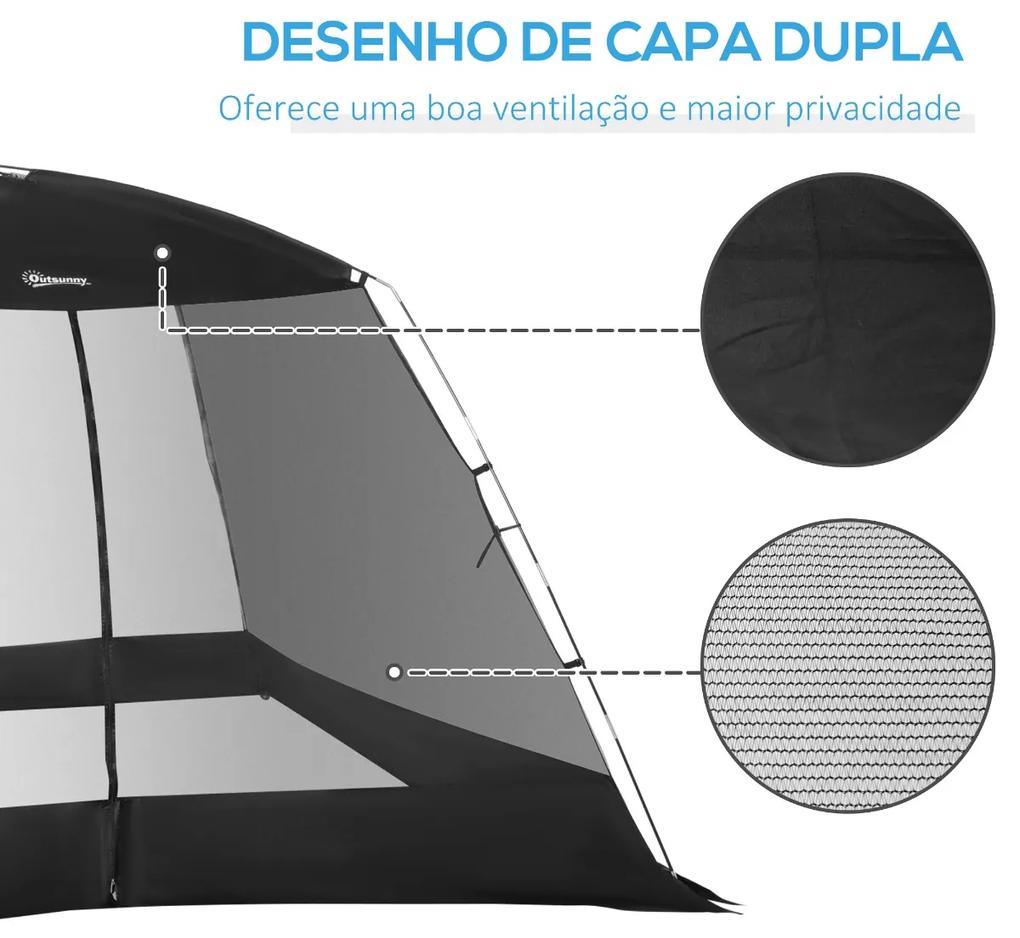 Tenda de Jardim 3x3x2m Tenda para 4-6 Pessoas com 4 Telas Mosquiteiras e Porta Incluí Bolsa de Transporte Proteção Solar para Campismo Viagens Exterio