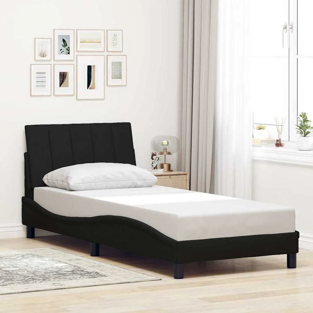 vidaXL Estrutura de cama sem colchão 80x200 cm tecido preto