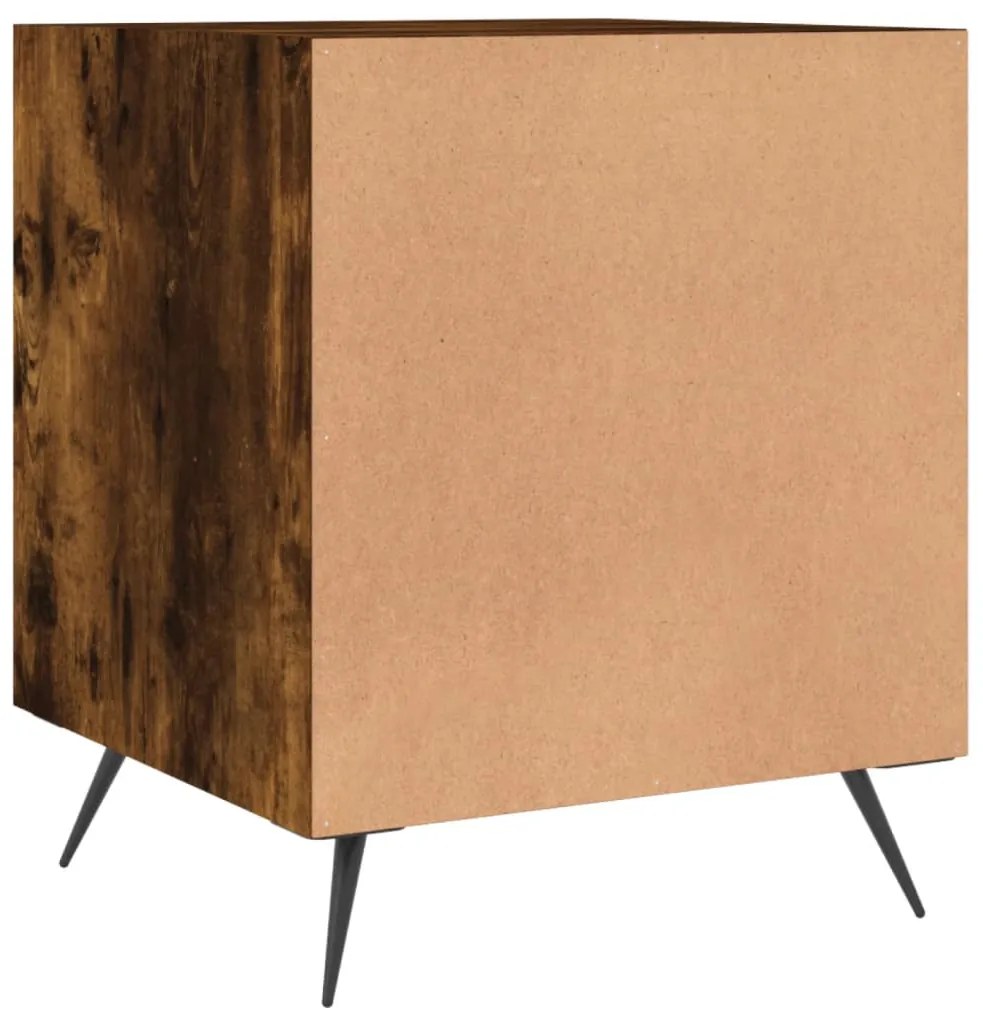 Mesa cabeceira 2pcs 40x40x50cm derivado madeira carvalho fumado