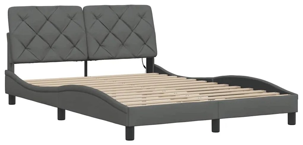 Estrutura de cama com LED sem colchão 120x200 cm tecido