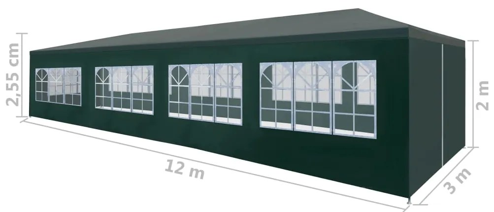 Tenda para festas 3x12 m verde