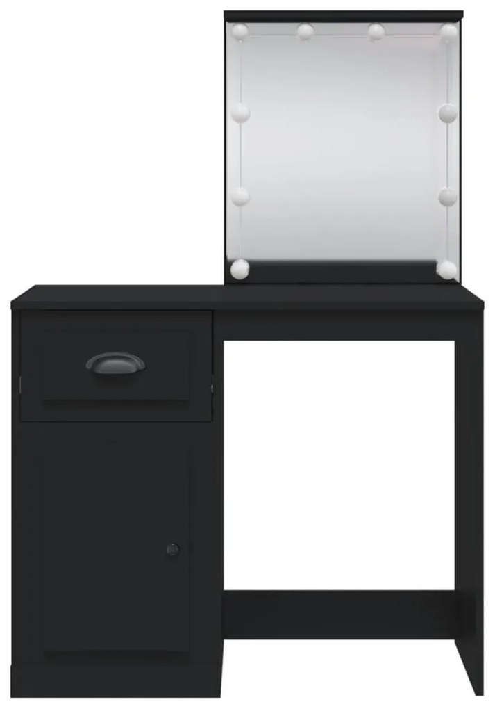 Toucador com luzes LED 90x42x132,5 cm preto