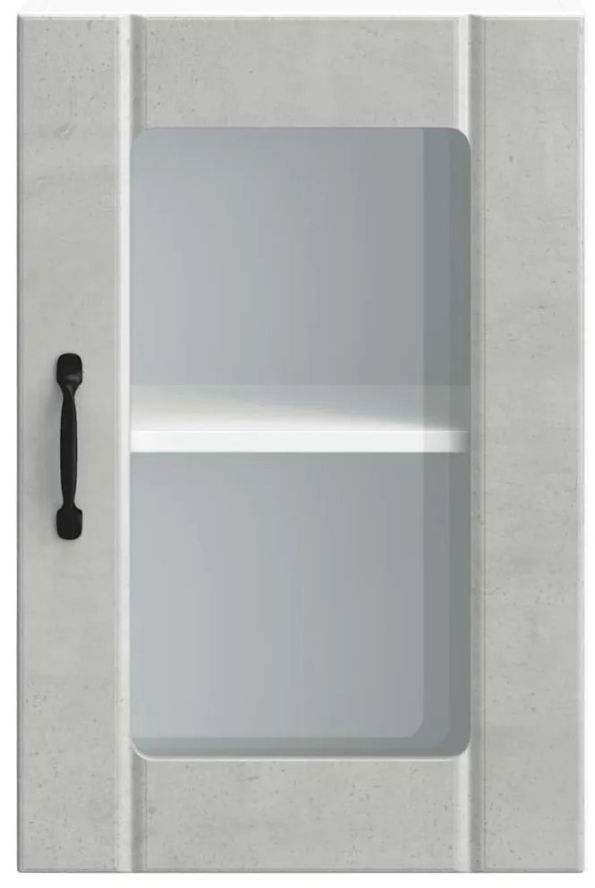 Armário de parede de cozinha porta vidro Lucca cinzento cimento
