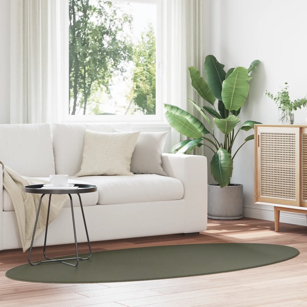 vidaXL Tapete "HUARTE" Verde Floresta 120x170 cm Oval