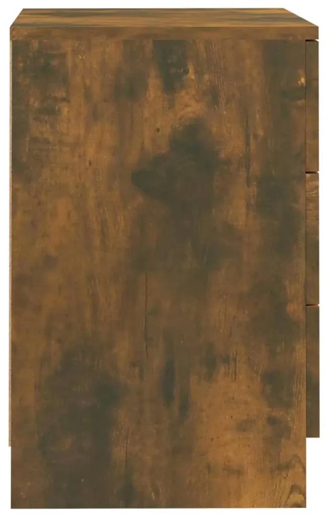 Mesa cabeceira 38x35x56 cm derivados de madeira carvalho fumado