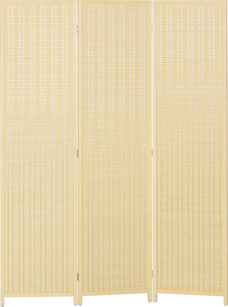 Biombos de madeira para divisão de espaços, divisória dobrável de 3 painéis, 135 x 180 cm, madeira natural