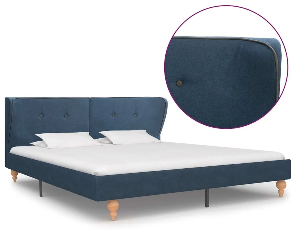 280581 vidaXL Estrutura de cama em tecido azul 180x200 cm