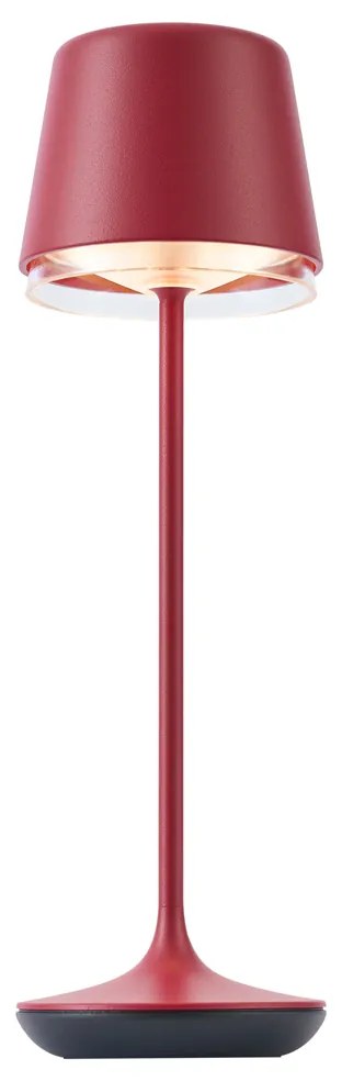 Candeeiro de mesa vermelho com LED IP65 recarregável com estação de carregamento - Treble Moderno