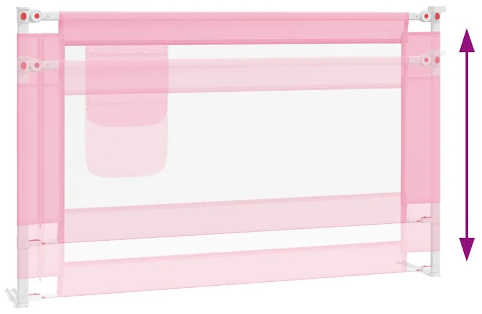 Barra de segurança p/ cama infantil tecido 120x25 cm rosa