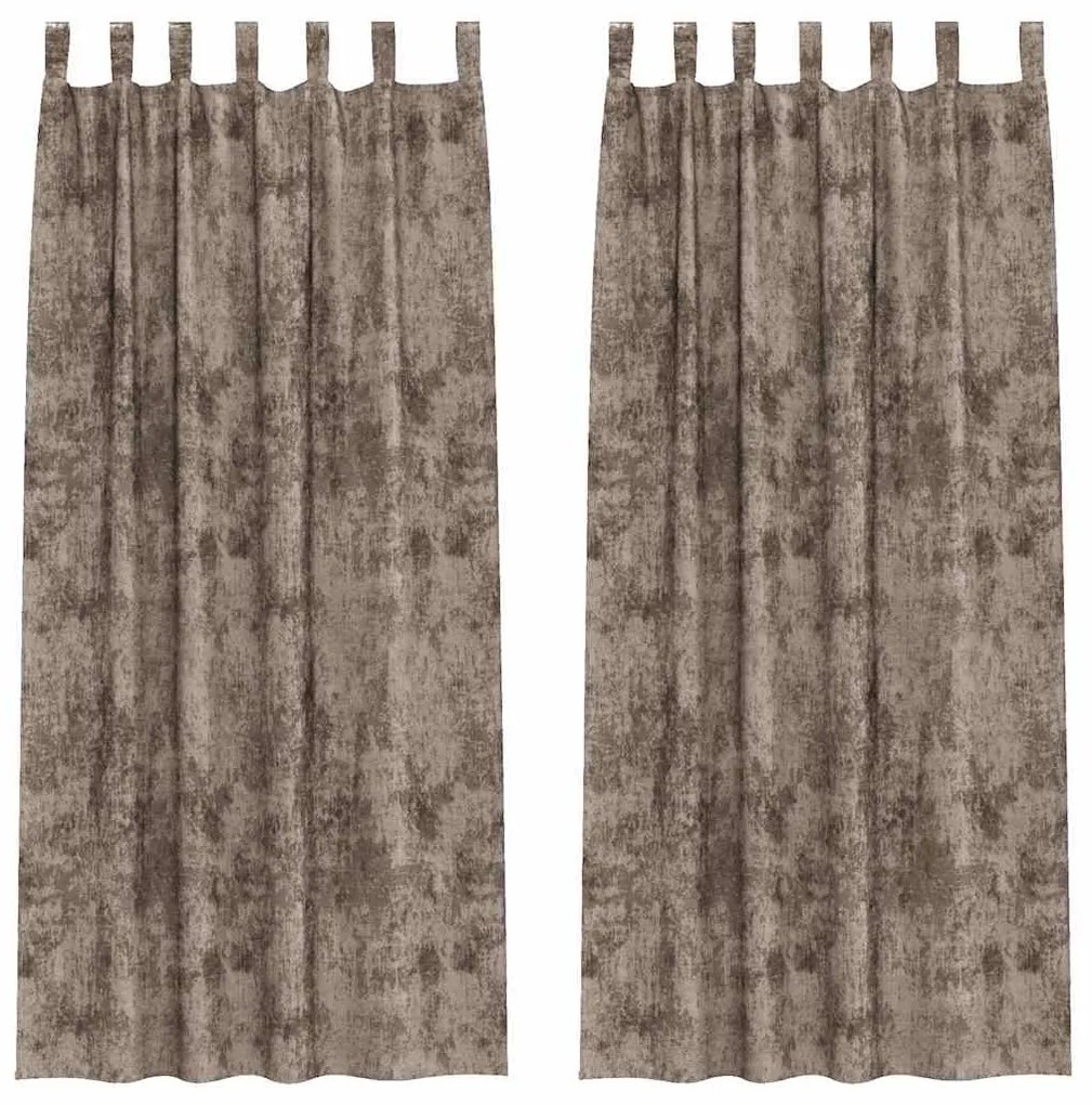 Cortinas de Veludo 2 pcs com Ilhós Cappuccino 260x140 cm