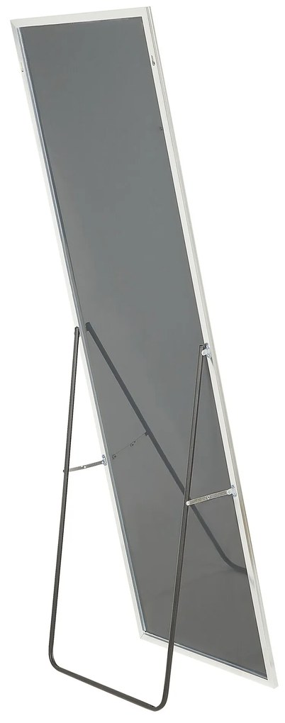 Espelho de pé em metal prateado 50 x 156 cm BEAUVAIS Beliani