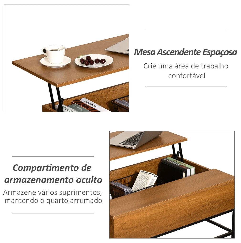Mesa de Centro Elevável Rodry - Design Minimalista