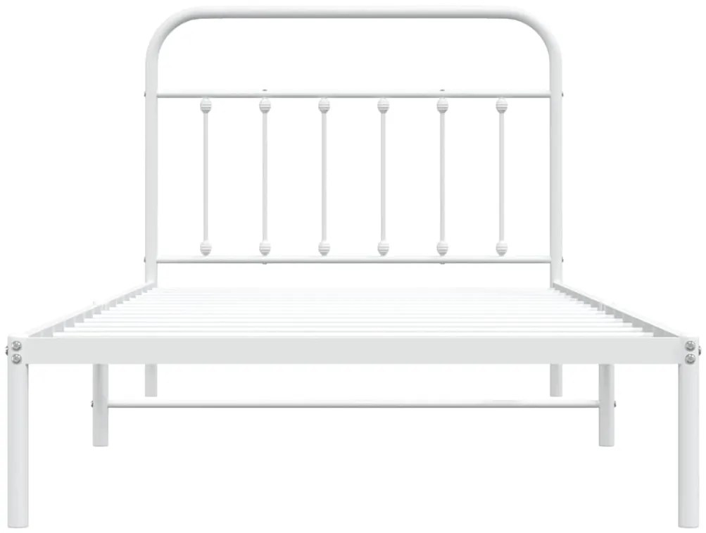 Estrutura de cama com cabeceira 100x200 cm metal branco