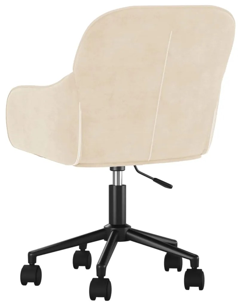 Cadeiras de jantar giratórias 2 pcs veludo cor creme