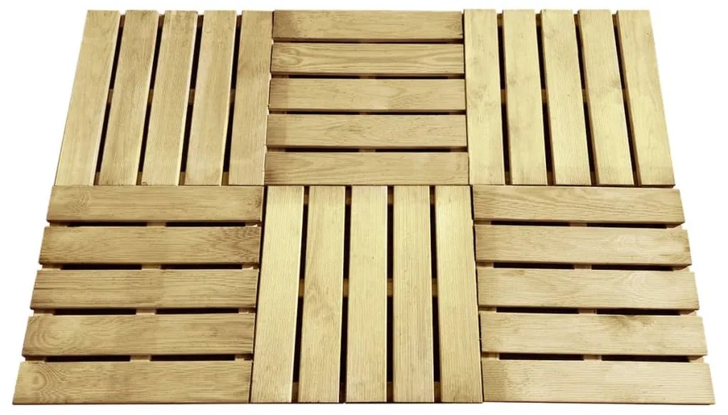 44946 vidaXL Ladrilhos de pavimento 6 pcs 50x50 cm madeira verde