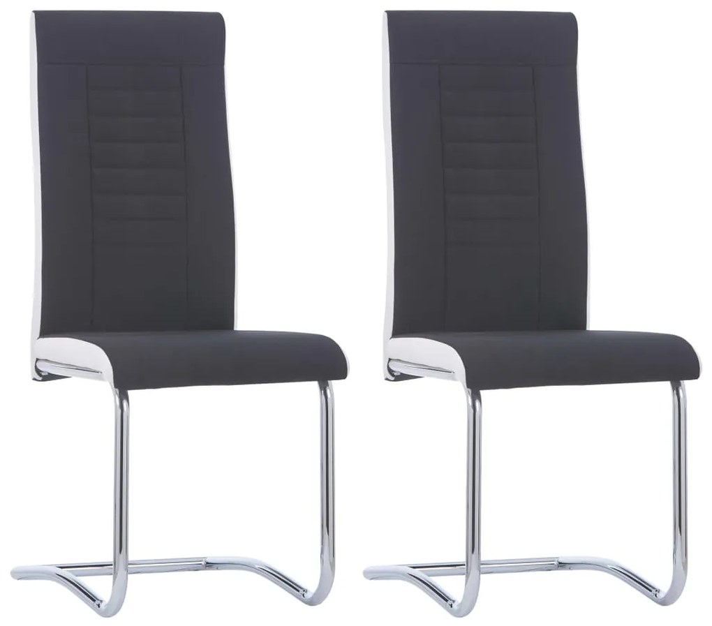 vidaXL Cadeiras de jantar cantilever 2 pcs tecido preto