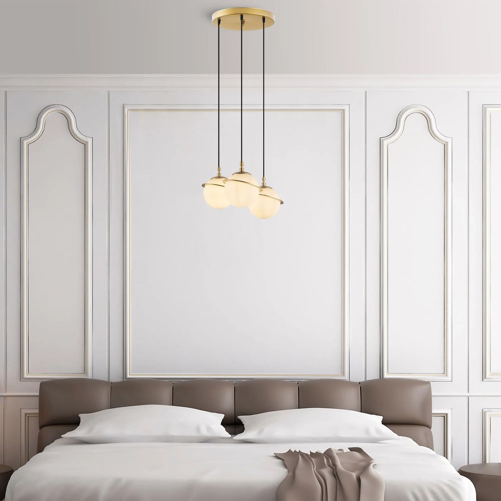 Candeeiro Suspenso Hug – Dourado – 36 x 167 cm