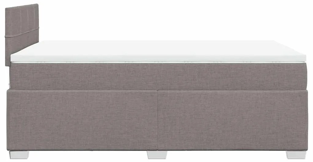 Cama boxspring c/ colchão 120x190cm tecido castanho-acinzentado