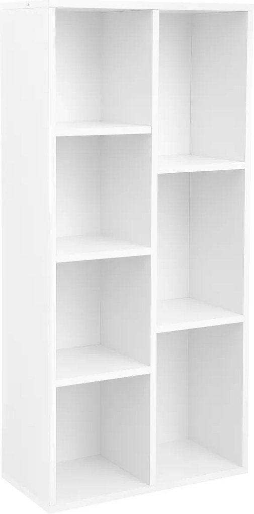 Estante simples de 7 compartimentos 50 x 24 x 106 cm branca