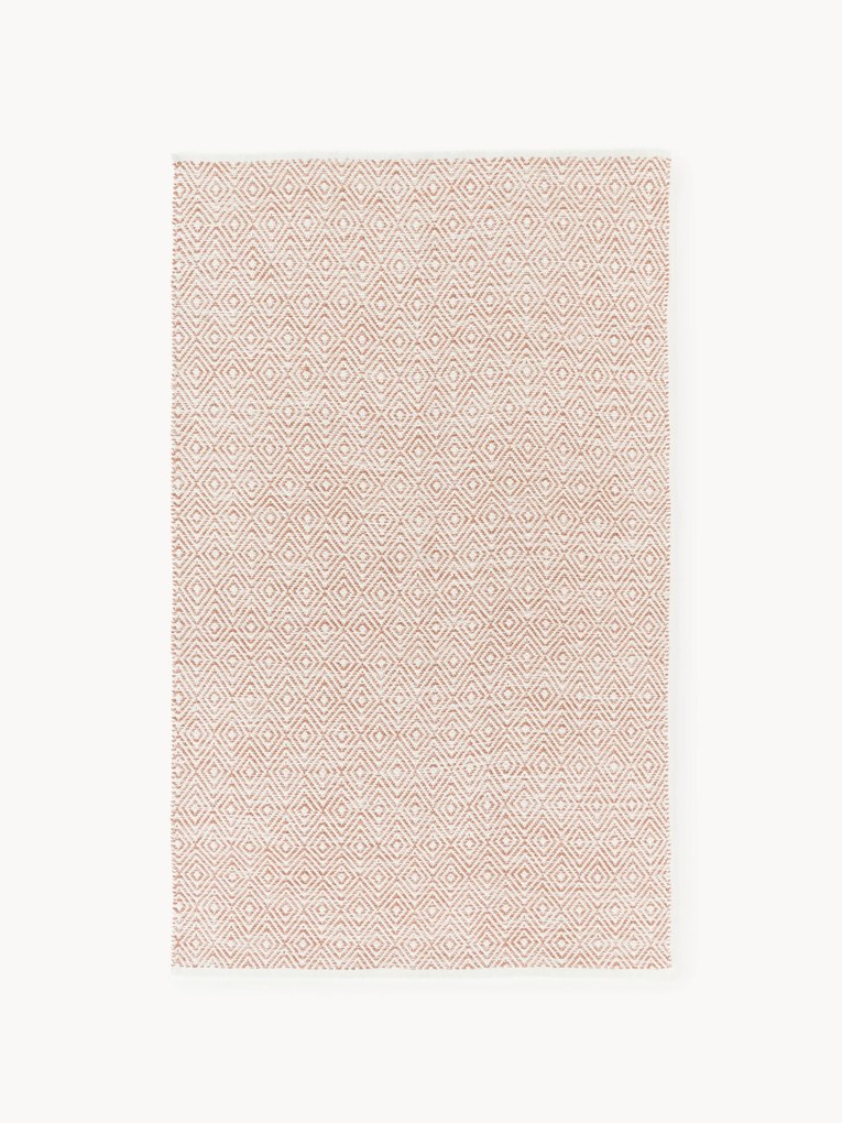 Tapete artesanal para exterior com padrão de losangos vintage Rika