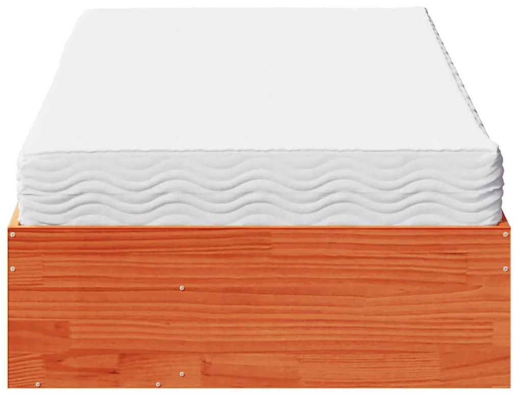 Sofá-cama com colchão 90x190 cm pinho maciço castanho-mel