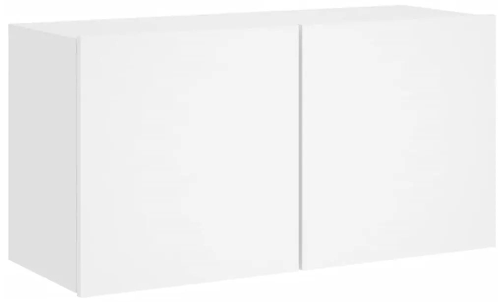 6 pcs móveis de parede p/ TV derivados de madeira branco