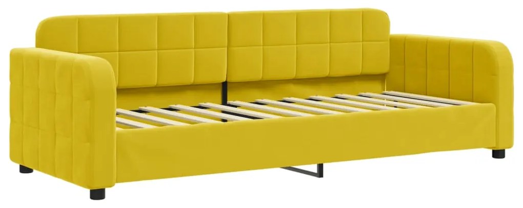 Sofá-cama com colchão 80x200 cm veludo amarelo