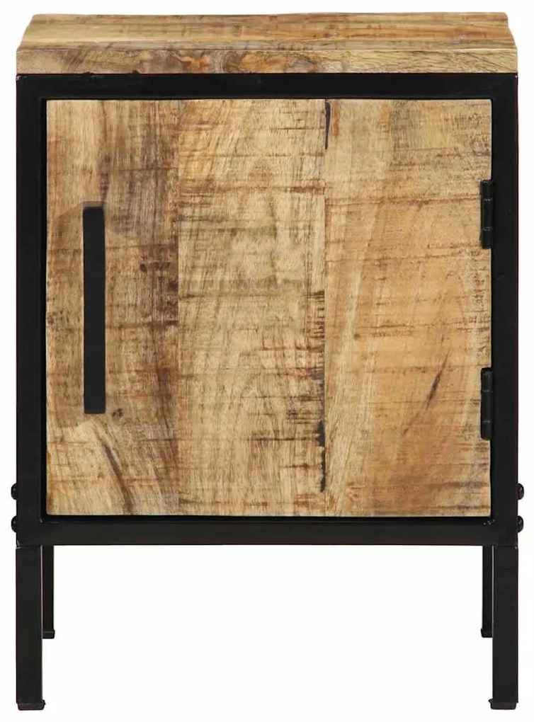 Cômoda de Cabeceira 30 x 30 x 40 cm de Madeira Sólida de Mango Rugoso
