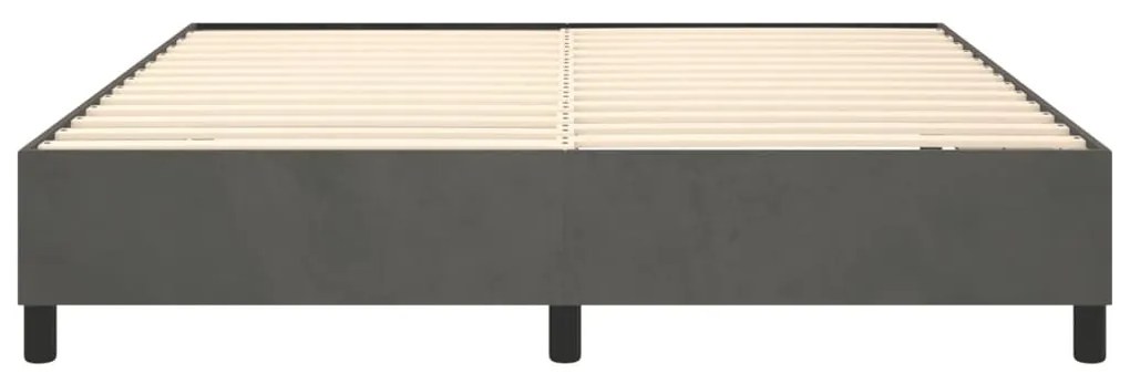 Estrutura de cama sem colchão 200x200 cm veludo cinzento-escuro