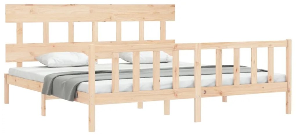 Cama sem colchão 200x200 cm madeira de pinho maciça