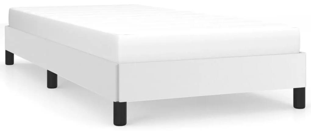 Estrutura de cama 90x190 cm couro artificial branco