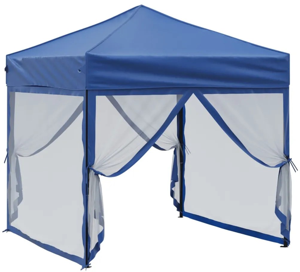 Tenda para festas dobrável com paredes laterais 2x2 m azul