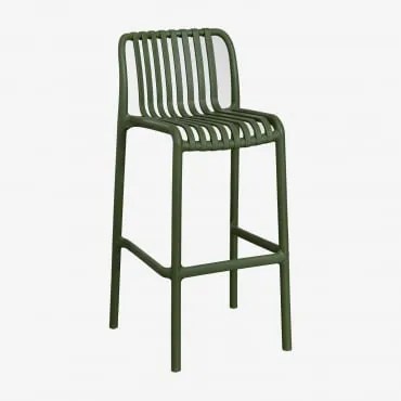 Pack De 4 Bancos Altos De Jardim Empilháveis Em Polipropileno Wendell Verde Pesto & ↑75 Cm - Sklum