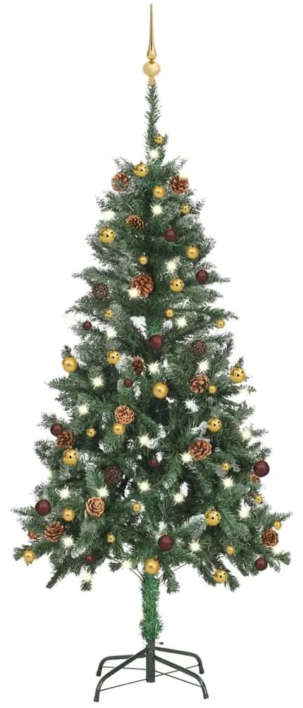 vidaXL Árvore de Natal artificial pré-iluminada c/ bolas 150 cm